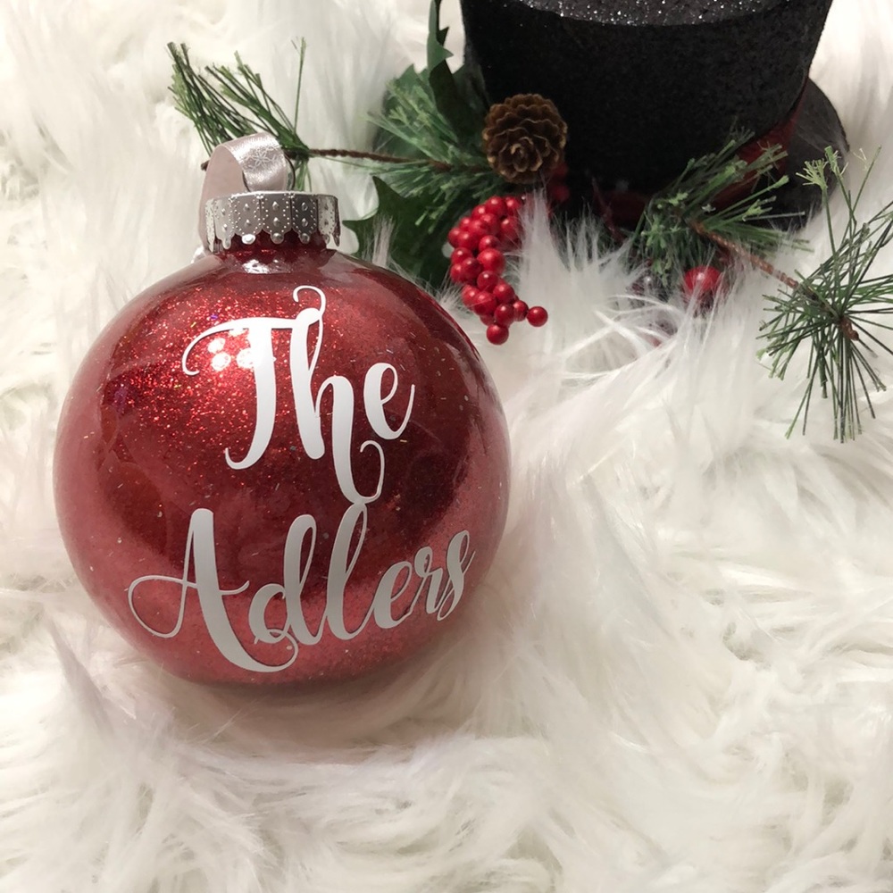 4 inch Christmas glitter ornament